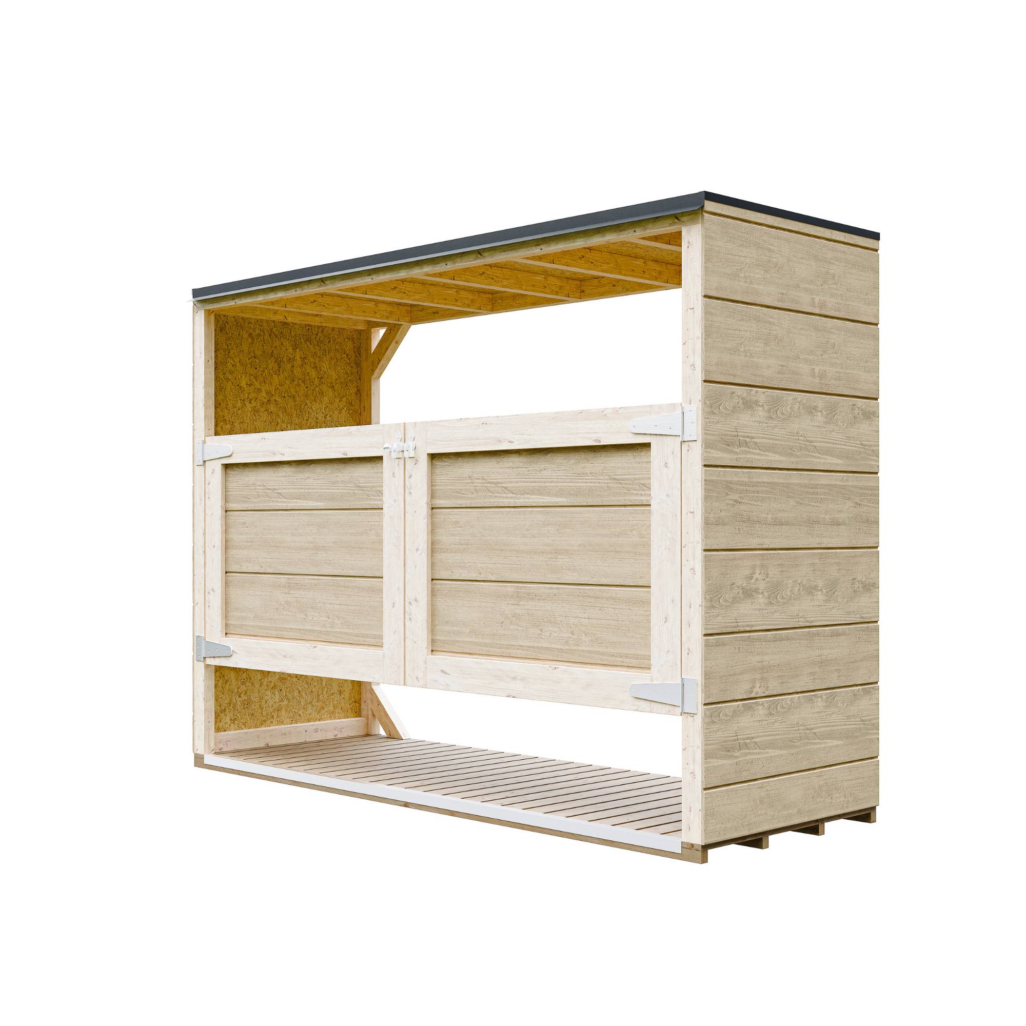 Timbela - Abri de jardin pour poubelles, Cache poubelle extérieur 1,62 m² / 3x240L - Timbela M982A - Image 3