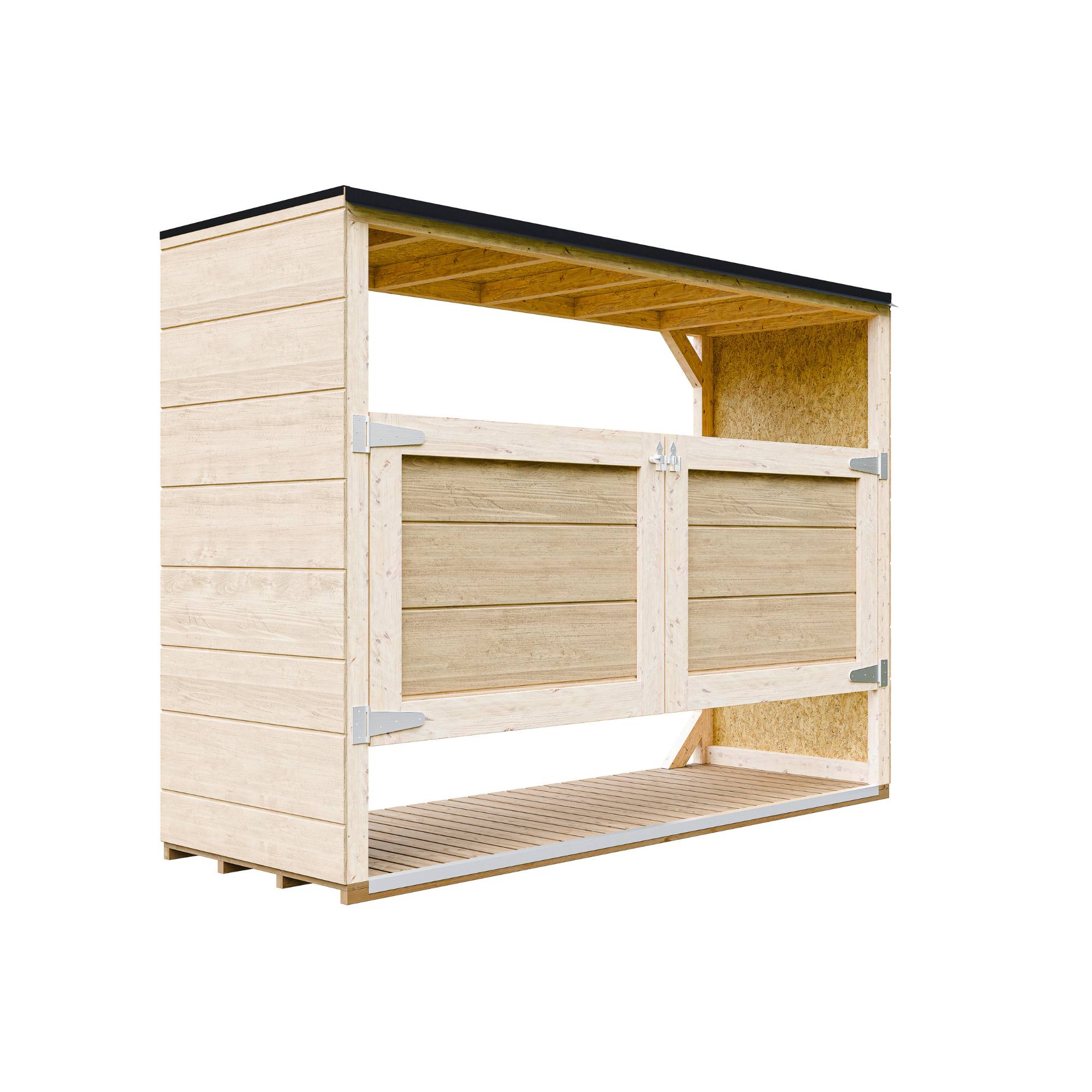 Timbela - Abri de jardin pour poubelles, Cache poubelle extérieur 1,62 m² / 3x240L - Timbela M982A - Image 2