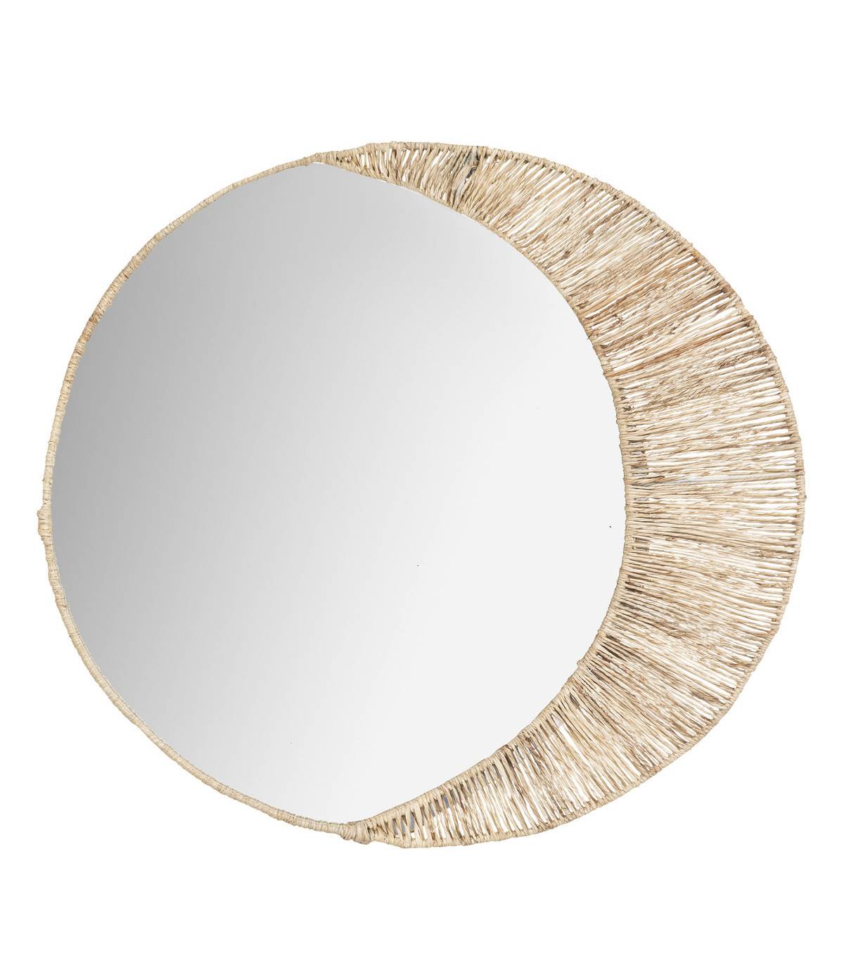 Miroir mural en Jute et Métal D 50 cm - Image 1