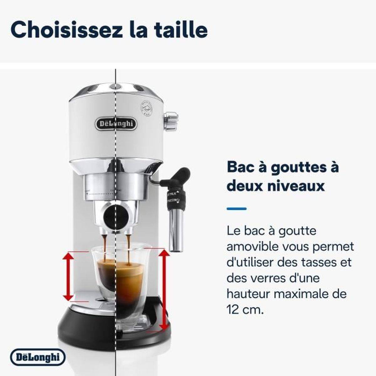 Machine expresso classique Dedica Style EC 685.W, 15 bar, 1,1 L, système cappuccino - De’Longhi - Image 6