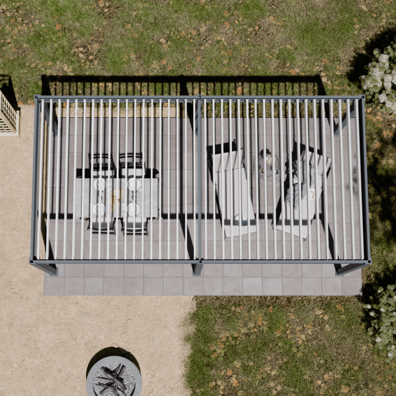 Ombrea - Pergola bioclimatique Ombréa autoportante 3x6M - Anthracite/blanc - ELMO Ombréa - Image 2