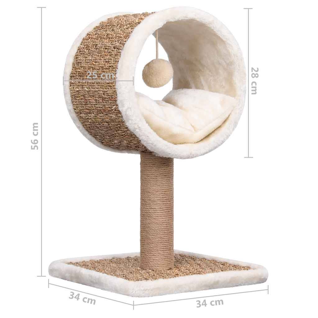 Vidaxl - Arbre à chat et tunnel supérieur et jouet 56 cm Herbiers marins vidaXL 170973 - Image 3