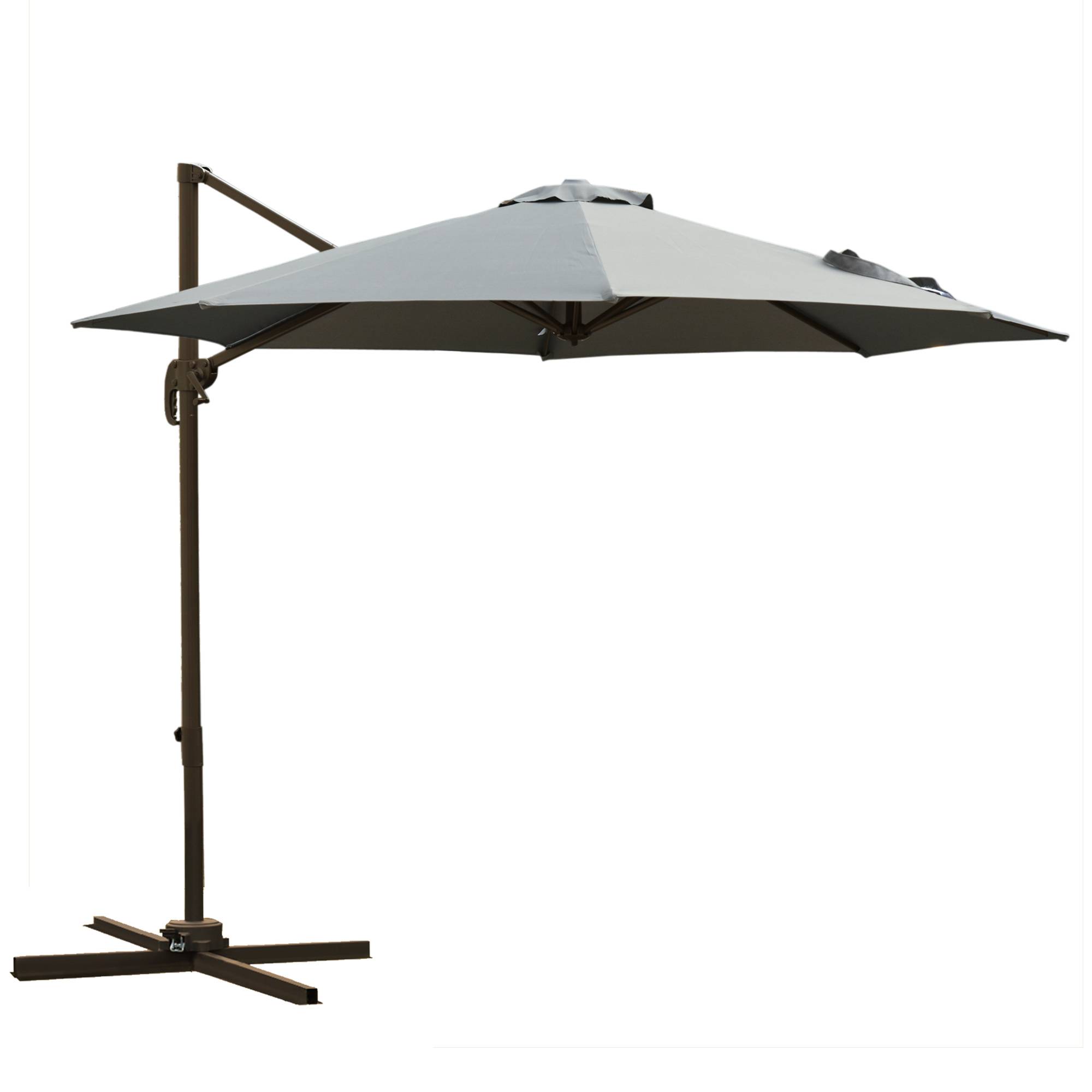 ComfortXL - Parasol déporté acier aluminium extérieur inclinaison 360° Ø295cm gris - ComfortXL Outdoor Living - Image 1