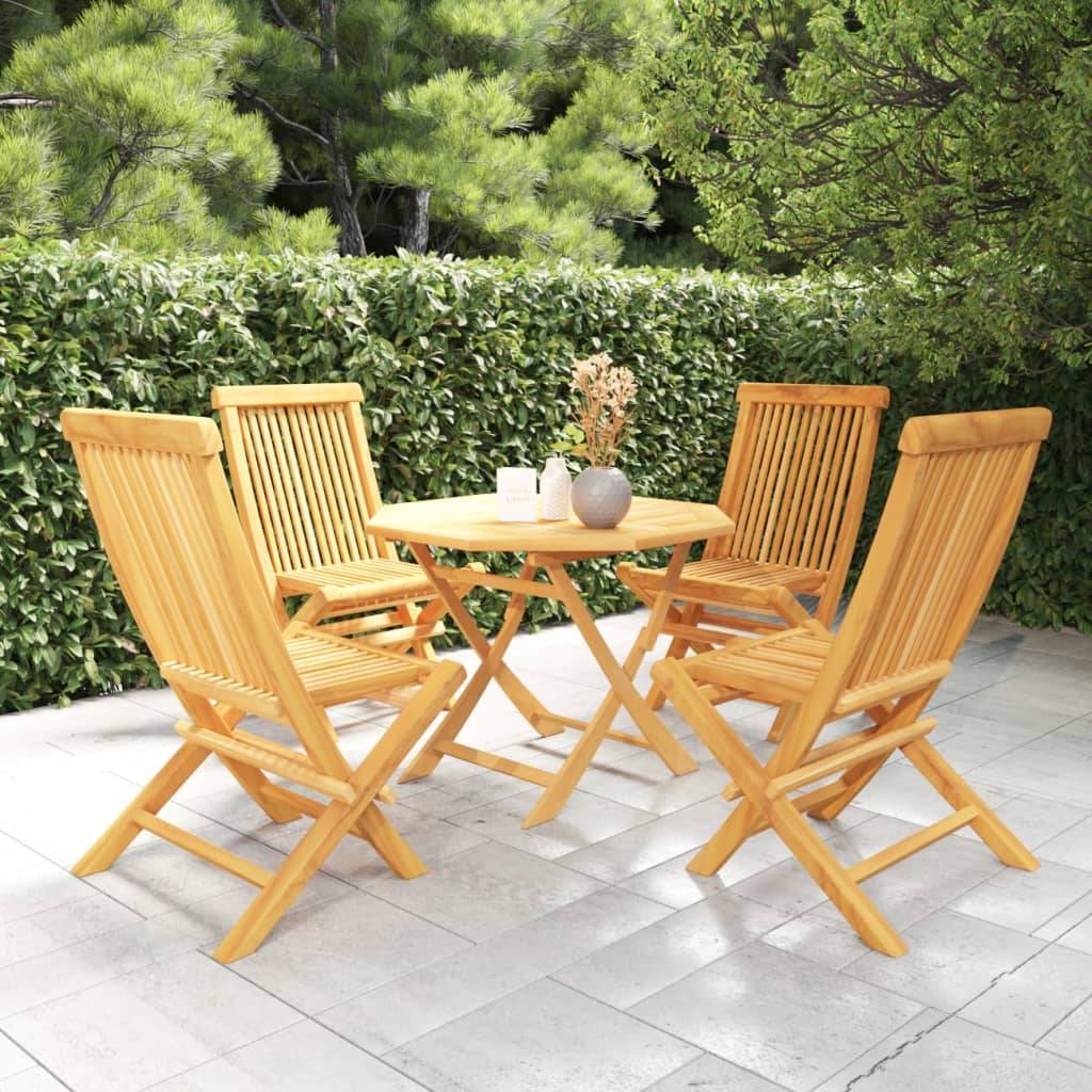 Maison Chic - Ensemble de 5 pcs table de jardin avec chaises - mobilier de jardin Bois de teck massif-JU2785 - Image 2