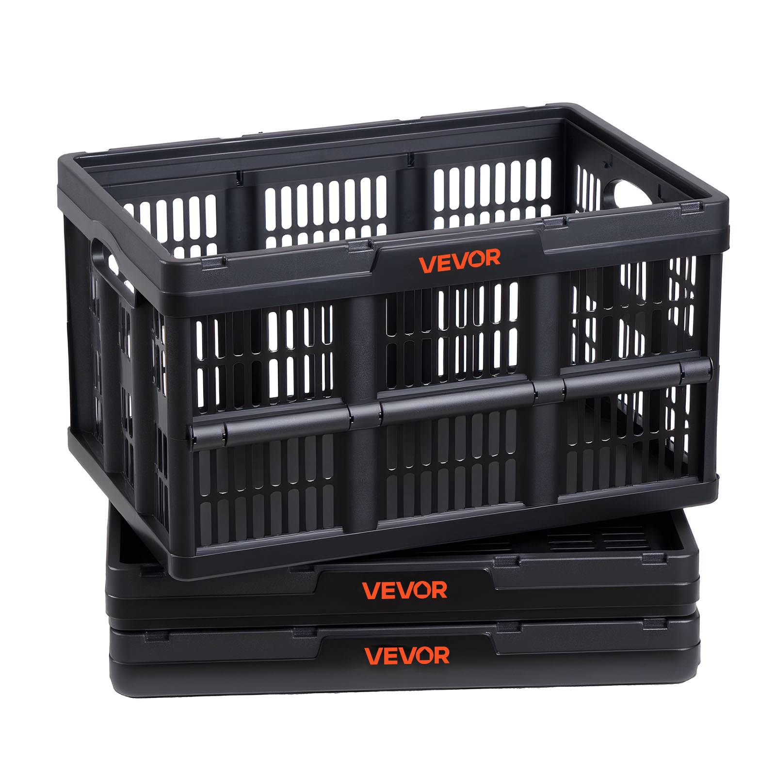 Vevor - Vevor Caisse Plastique Pliable 45 L Lot De 3 Cagette Empilable Rangement Maison