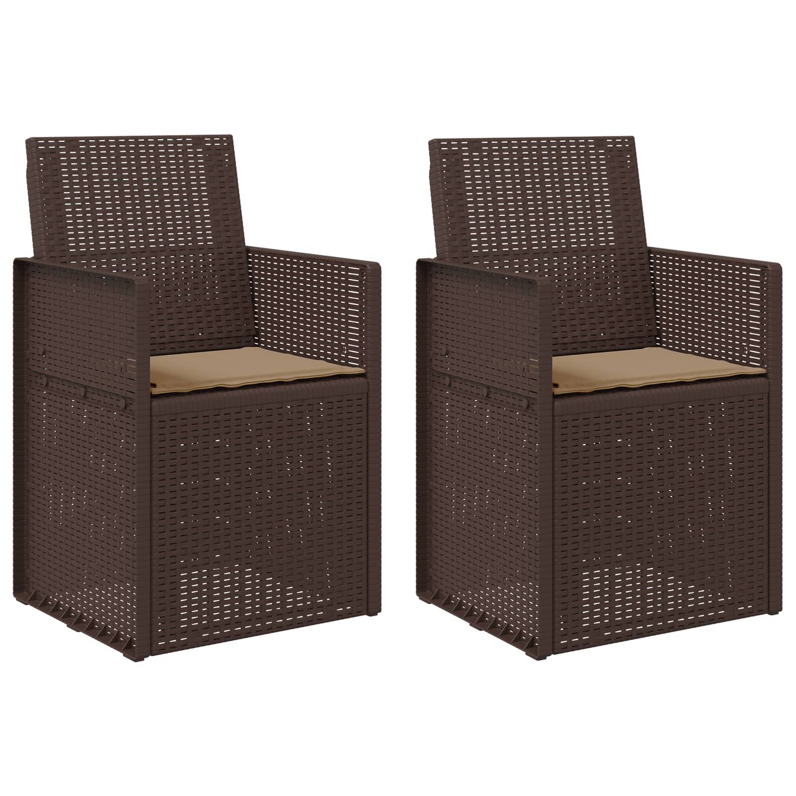 PANGIVO - Chaises de jardin PP marron et taupe 53 x 47 x 88.5 cm - PANGIVO - Image 2