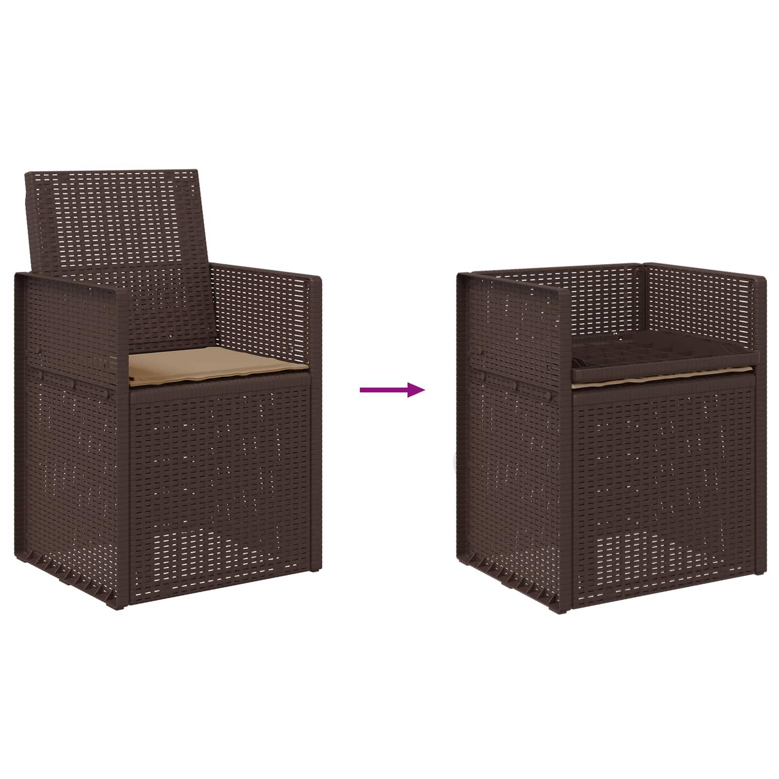 PANGIVO - Chaises de jardin PP marron et taupe 53 x 47 x 88.5 cm - PANGIVO - Image 9