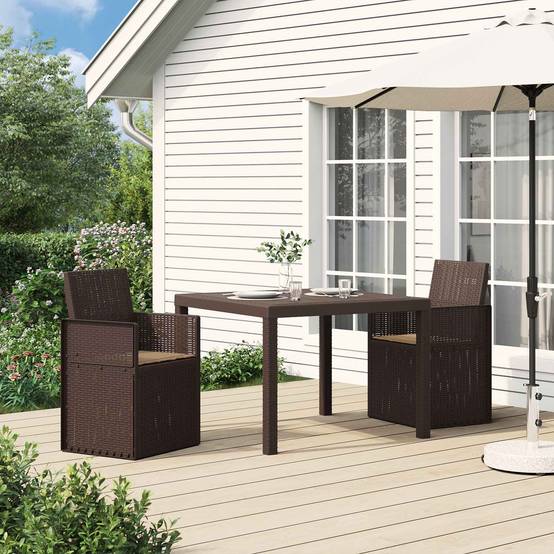 PANGIVO - Chaises de jardin PP marron et taupe 53 x 47 x 88.5 cm - PANGIVO - Image 1