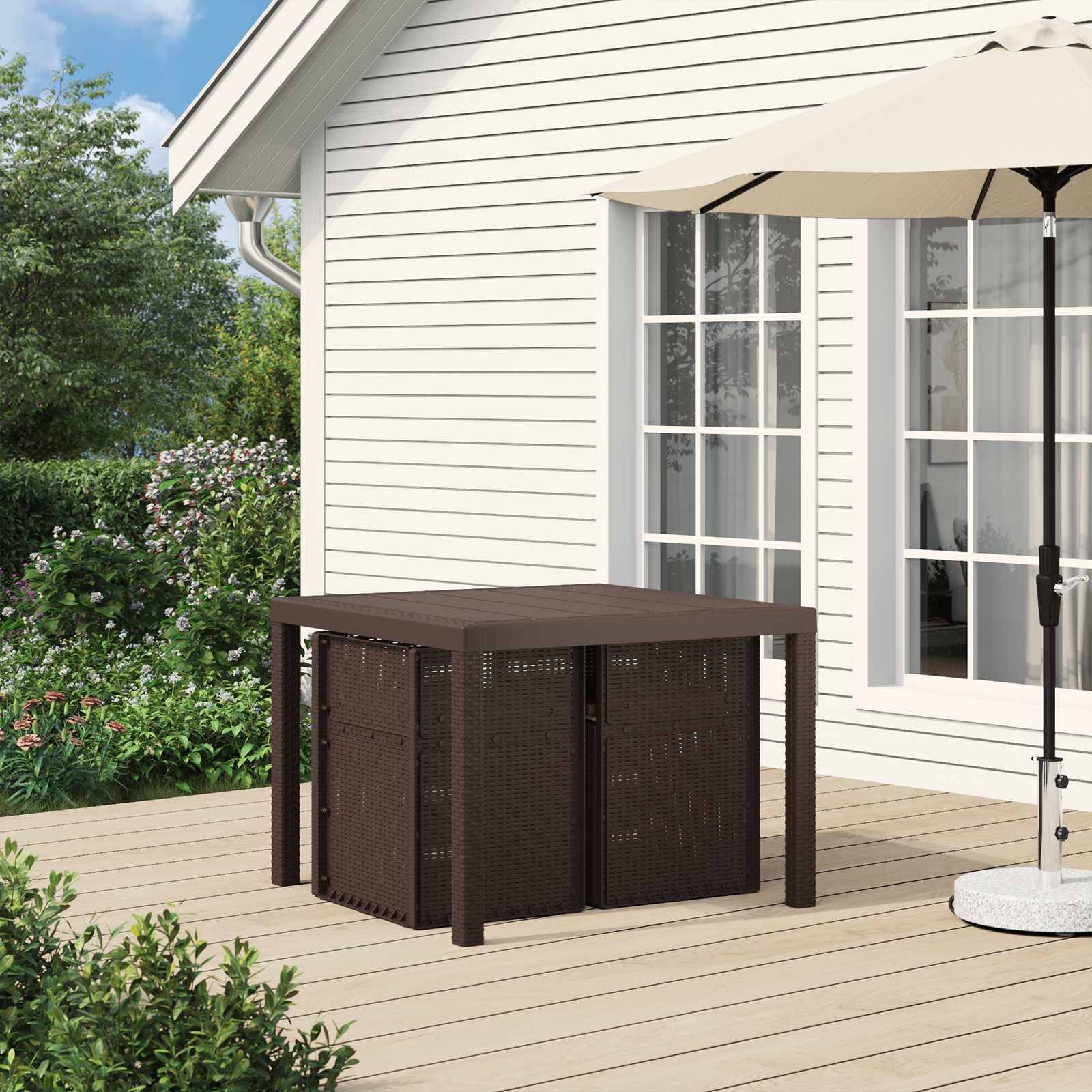 PANGIVO - Chaises de jardin PP marron et taupe 53 x 47 x 88.5 cm - PANGIVO - Image 3