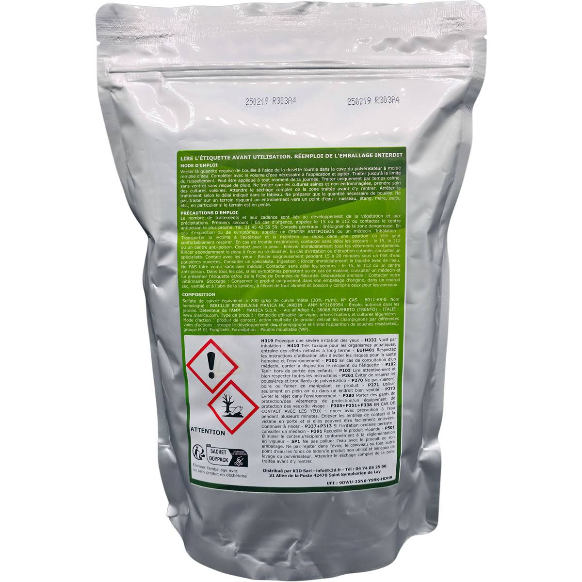 Solu'Bordelaise - 3 kg Bouillie Bordelaise Non Colorée -  Polyvalent Sulfate de Cuivre - Protection Arbres Fruitiers, Cultures Potagères, Vignes -UAB - Image 2