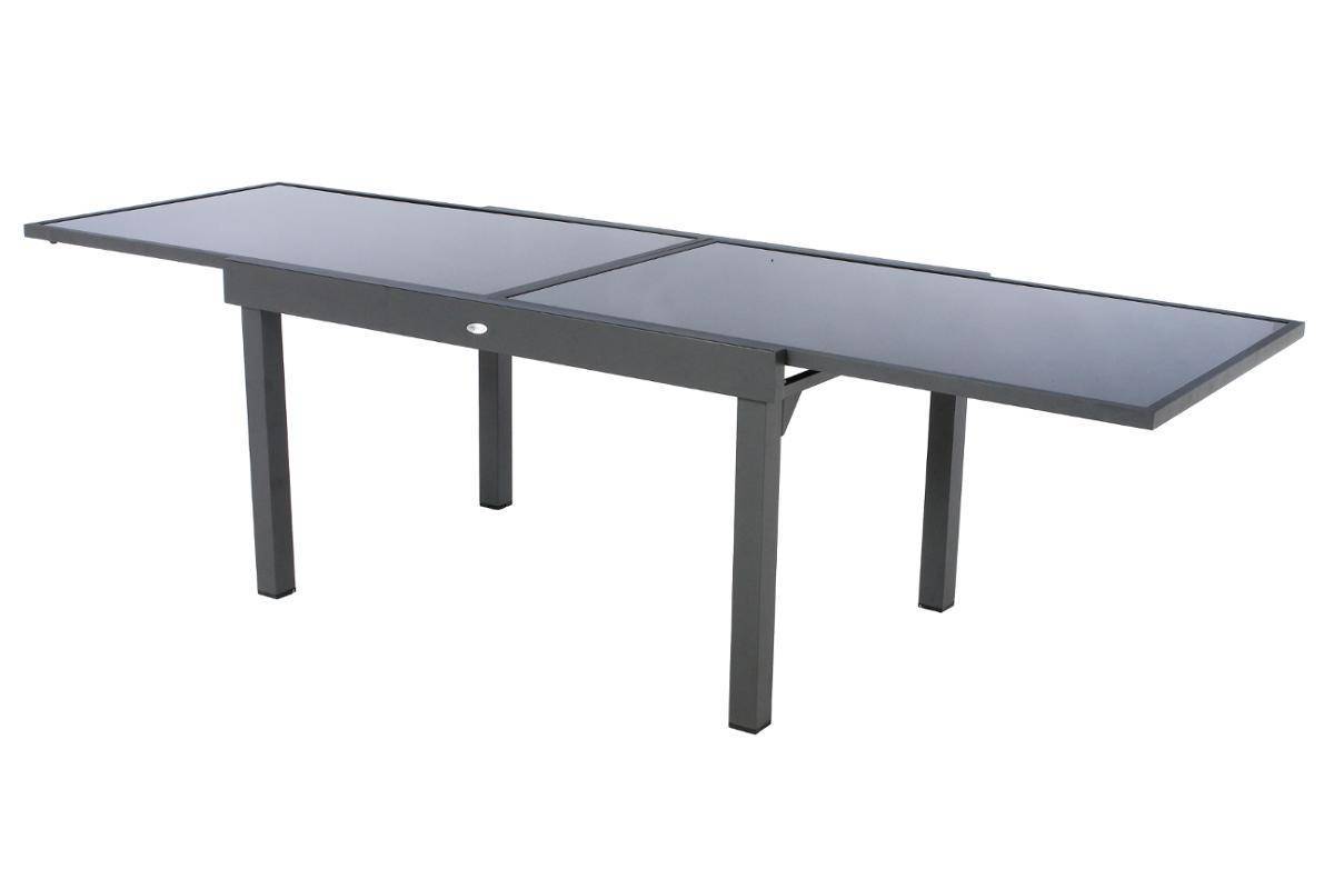 Hesperide - Table de jardin extensible "Piazza" anthracite & graphite 10 places en aluminium traité époxy Hespéride - Image 5
