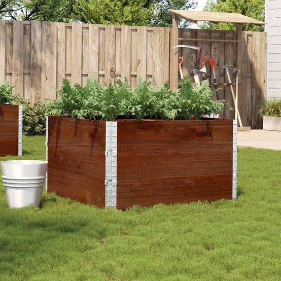 Jardinière bois de pin marron 100 x 100 x 60.5 cm - PANGIVO - Image 1