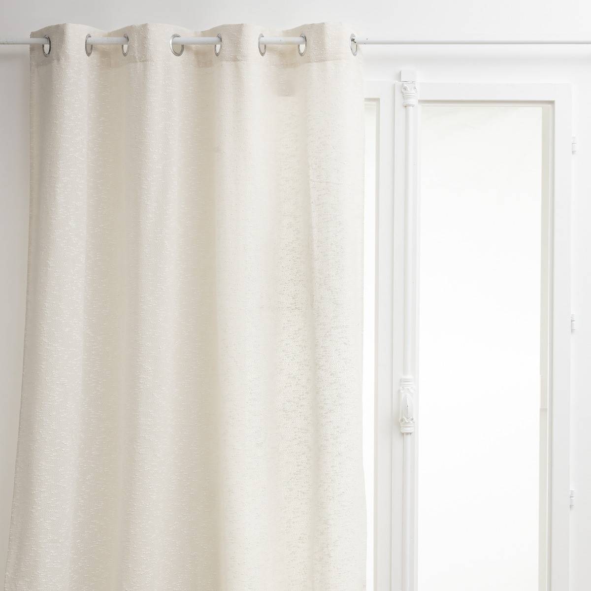 Atmosphera - Lot de 2 Rideaux à  œillets texturé Aska Beige Lin 140 x 260 cm - Image 2