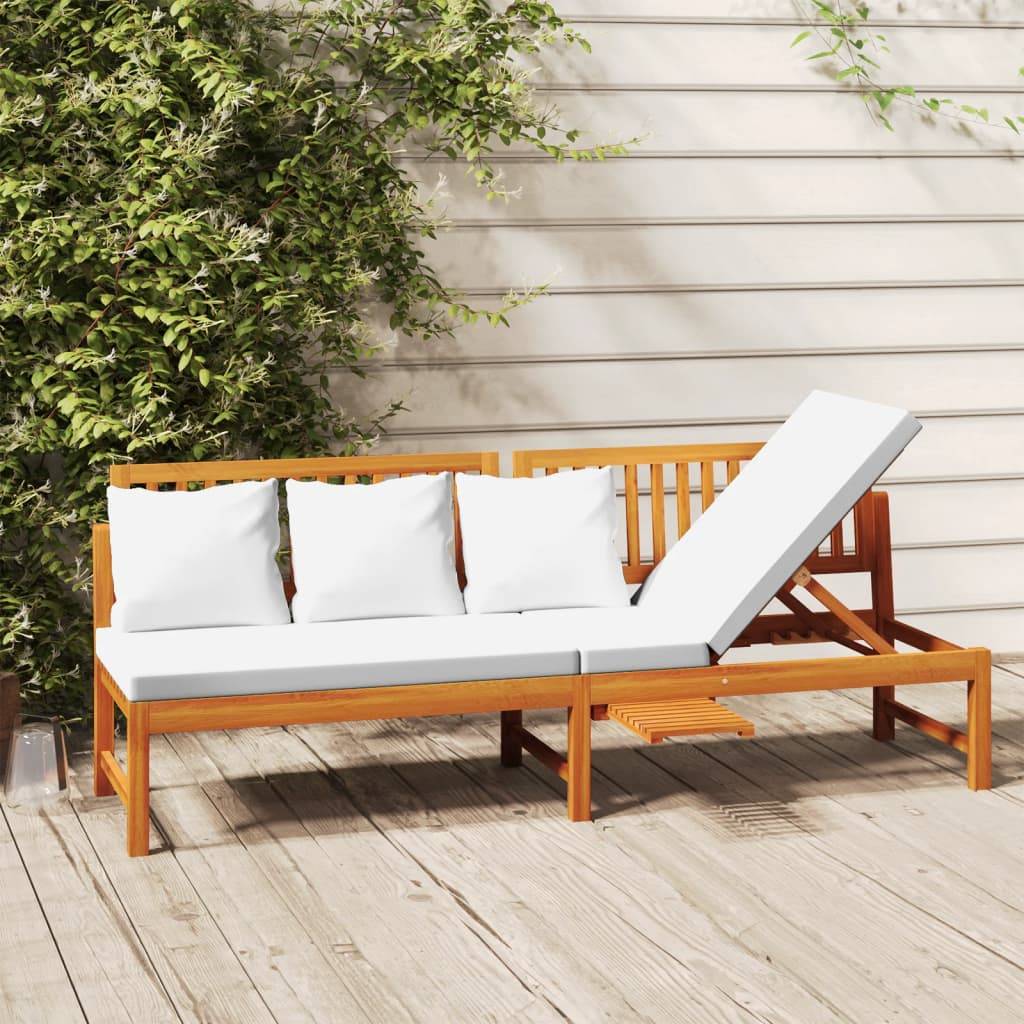 Vidaxl - Lit de jour avec coussin crème 200x60x75cm Bois d'acacia solide vidaXL 312144 - Image 1