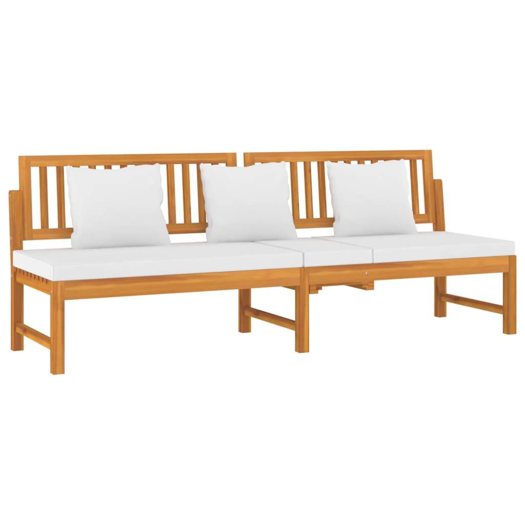 Vidaxl - Lit de jour avec coussin crème 200x60x75cm Bois d'acacia solide vidaXL 312144 - Image 9