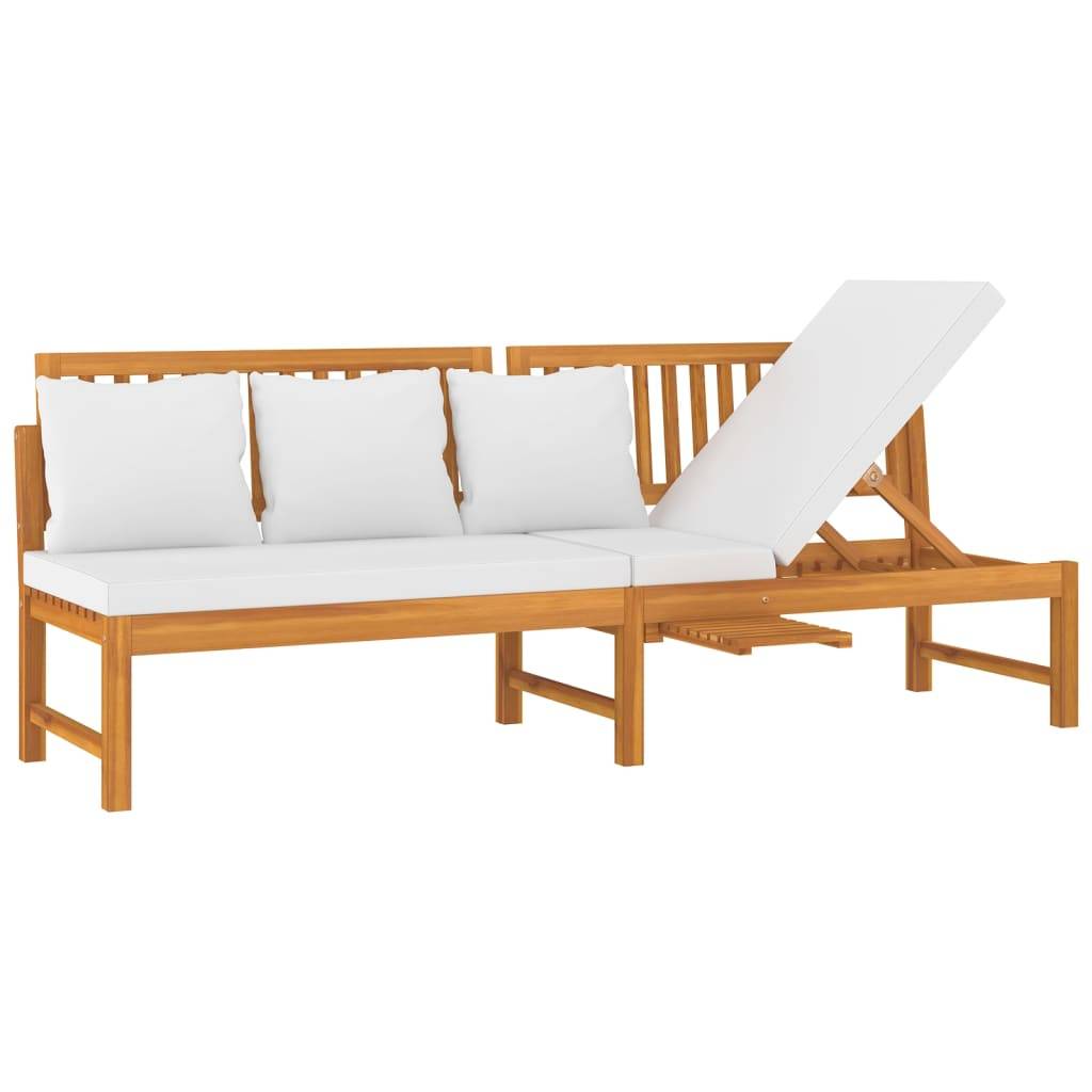 Vidaxl - Lit de jour avec coussin crème 200x60x75cm Bois d'acacia solide vidaXL 312144 - Image 2