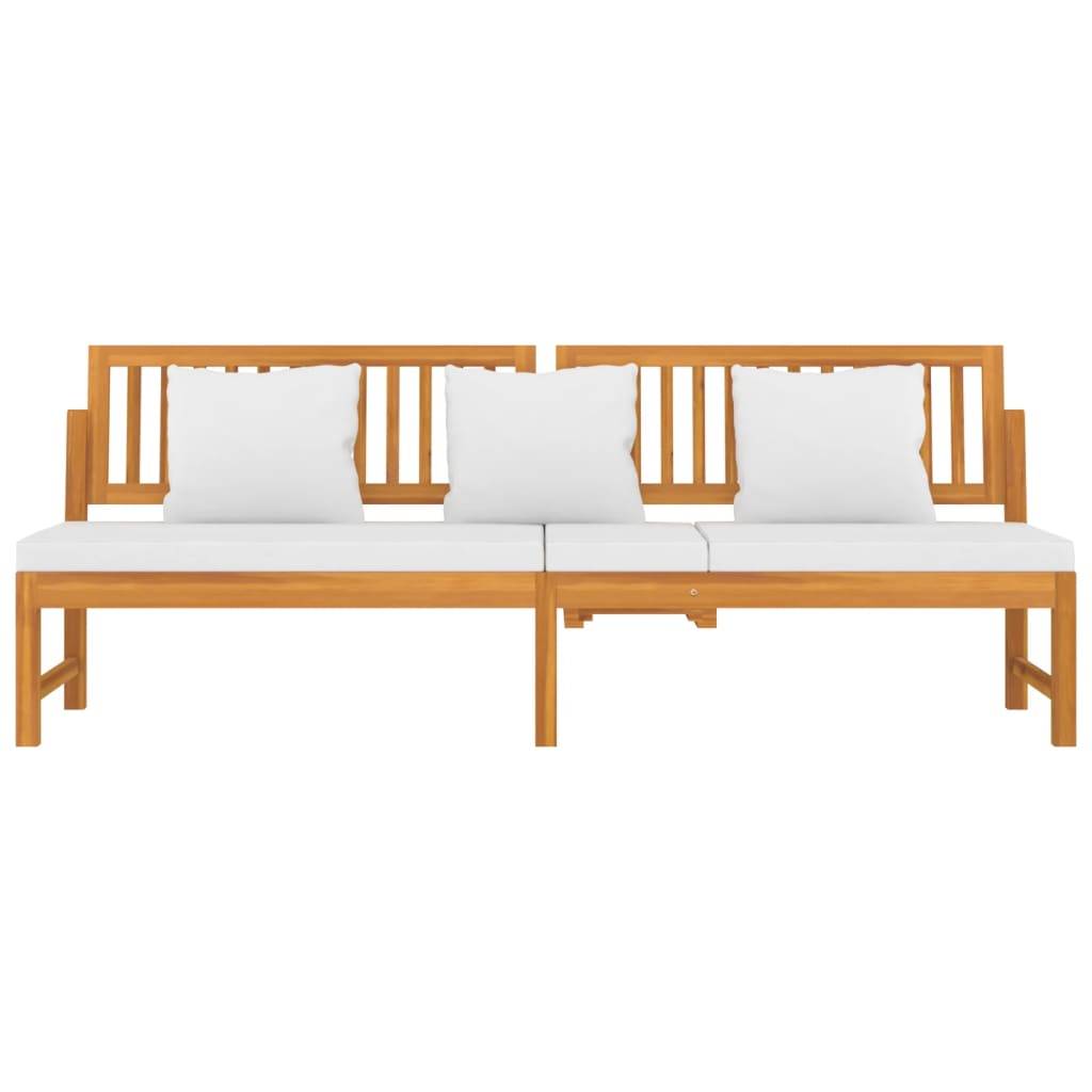 Vidaxl - Lit de jour avec coussin crème 200x60x75cm Bois d'acacia solide vidaXL 312144 - Image 5