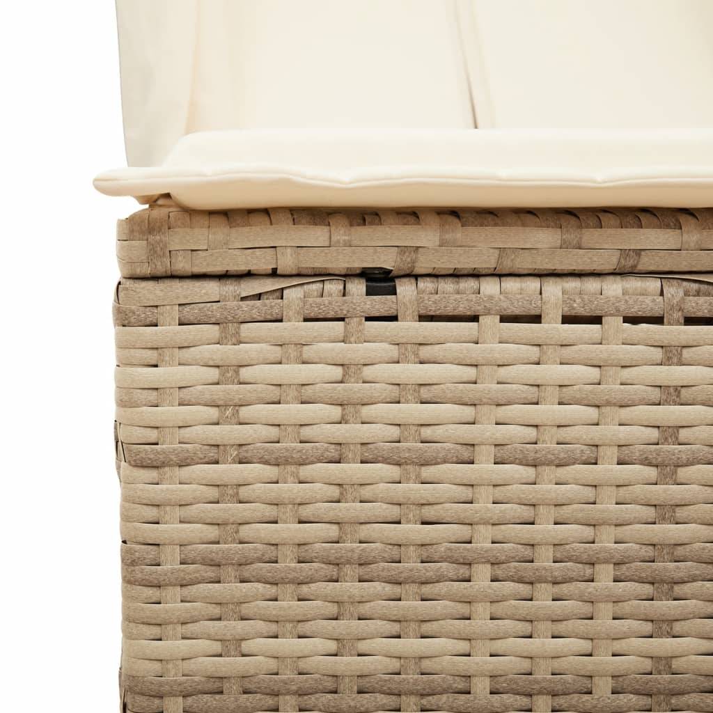 Lit de Jardin Double Résine Tressée Protection Soleil Beige – ComfortXL Outdoor Living - Image 8