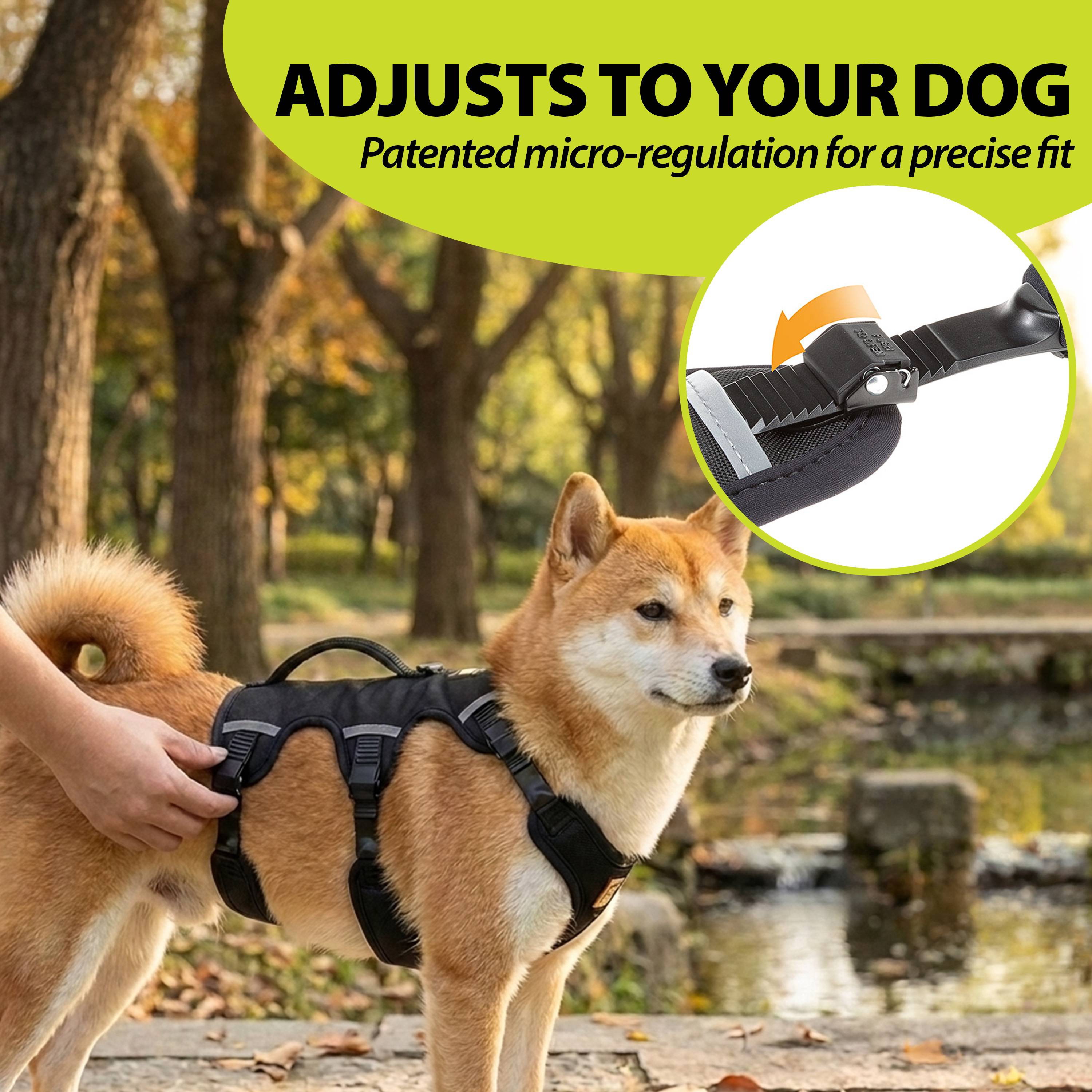 Ferplast - Ferplast Harnais Chien Réglable L Poitrail 70-80 cm avec Poignée, Noir - Image 8