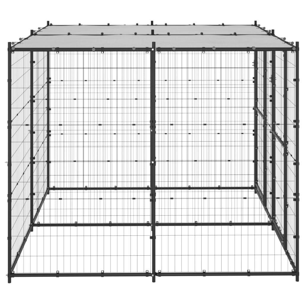 Helloshop26 - Chenil extérieur cage enclos parc animaux chien extérieur acier avec toit 4,84 m² - Image 4
