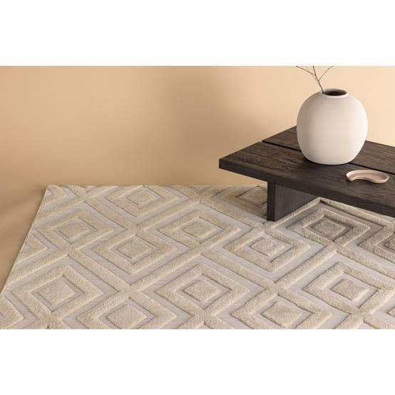 Tapis Shaggy Déco "Pia" 200x290cm Beige - Image 5