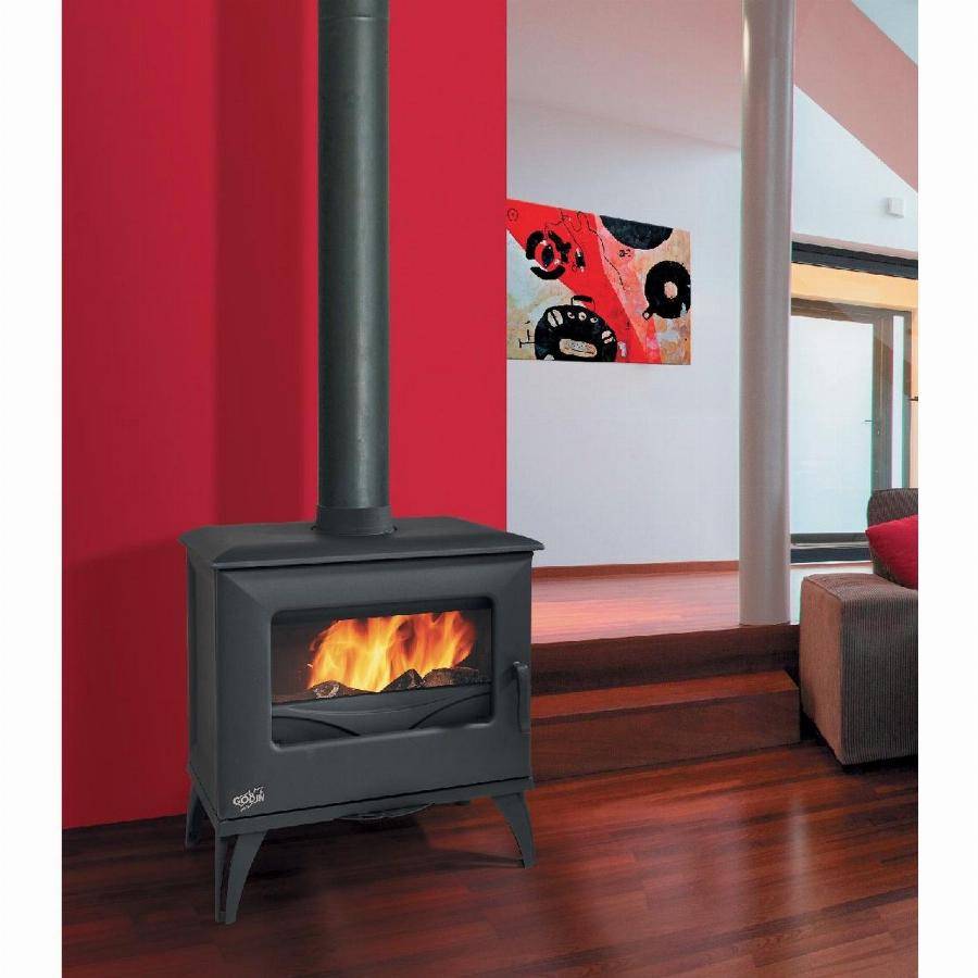 Poêle bois bûche GODIN Cube 8Kw - Anthracite - 388117 - Image 2