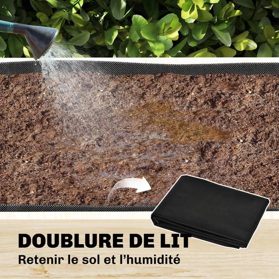 Jardinière 2 Niveaux Treillis Bois Jardin Culture Vignes 108x62x120cm Naturel - ComfortXL Outdoor Living - Image 9