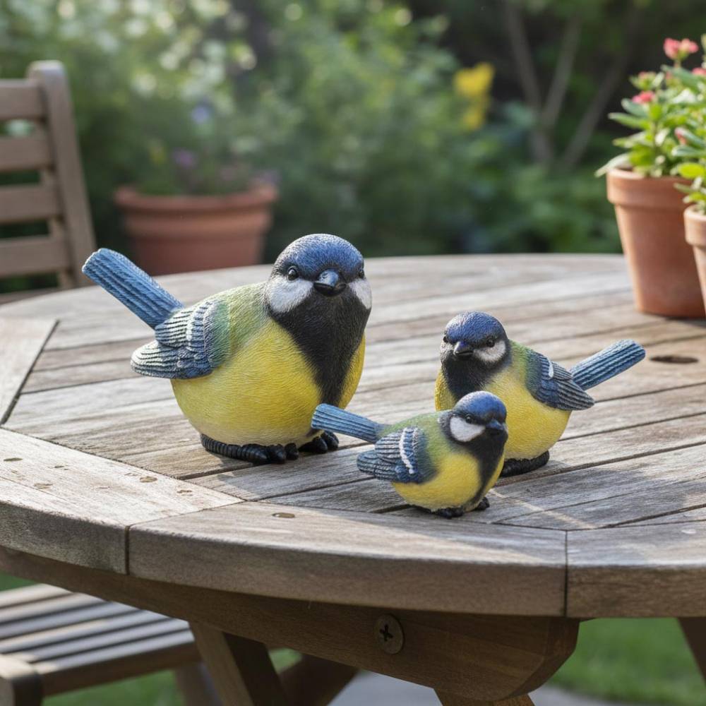 Farmwood Animals - Oiseau mésange charbonnière en résine 20 x 10 x 12 cm - Image 2