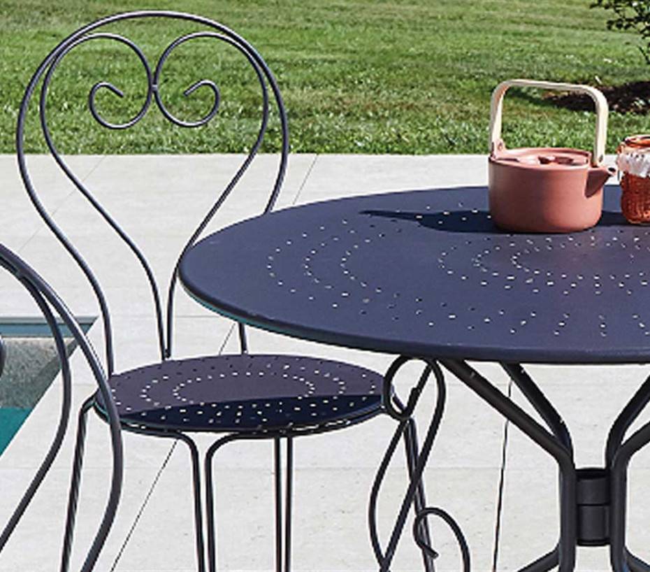Ozalide - Ensemble table et chaises de jardin  4 places  Anthracite  CASABLANCA - Image 2
