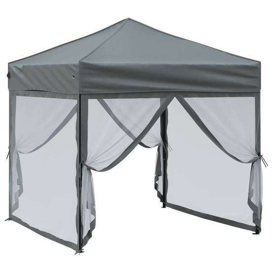 Tente de réception pliable avec parois Oxford Anthracite 2 x 2 x 2,54 m - PANGIVO - Image 3