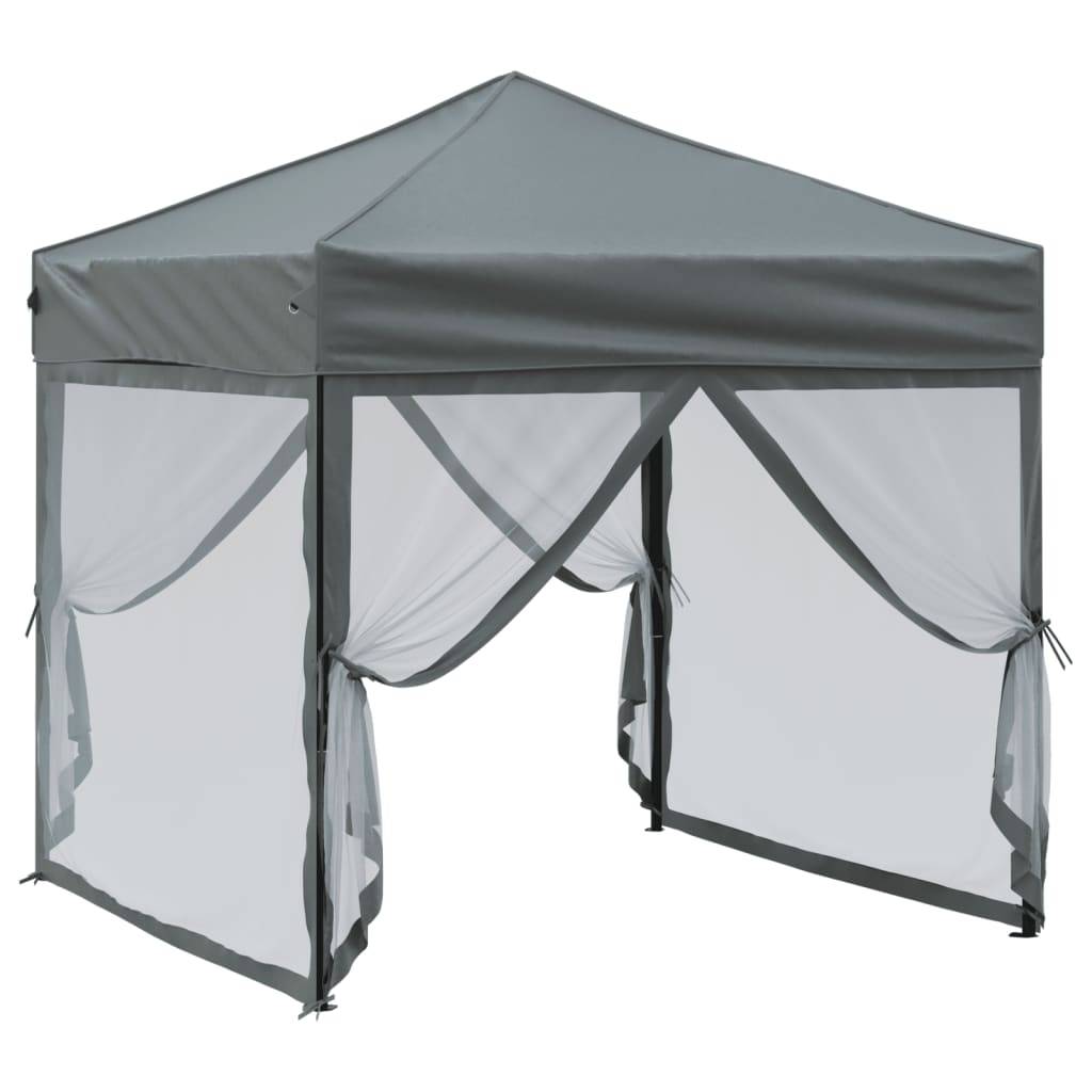 Tente de réception pliable avec parois Oxford Anthracite 2 x 2 x 2,54 m - PANGIVO - Image 3