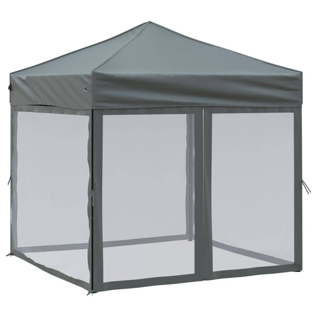 Tente de réception pliable avec parois Oxford Anthracite 2 x 2 x 2,54 m - PANGIVO - Image 2