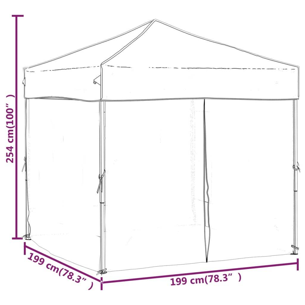 Tente de réception pliable avec parois Oxford Anthracite 2 x 2 x 2,54 m - PANGIVO - Image 9