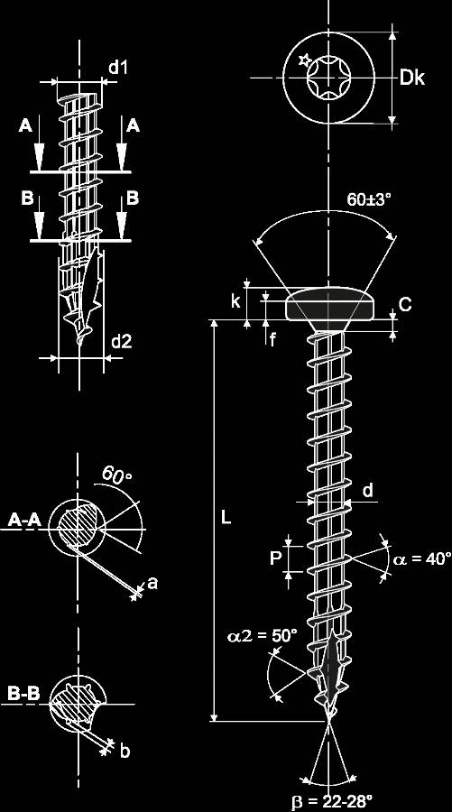 Vis bois Rocket torx à tête ronde filetage total VYNEX - acier zingué - Ø5.0 x 50 mm - boîte 500 - 351400025225 - Image 2