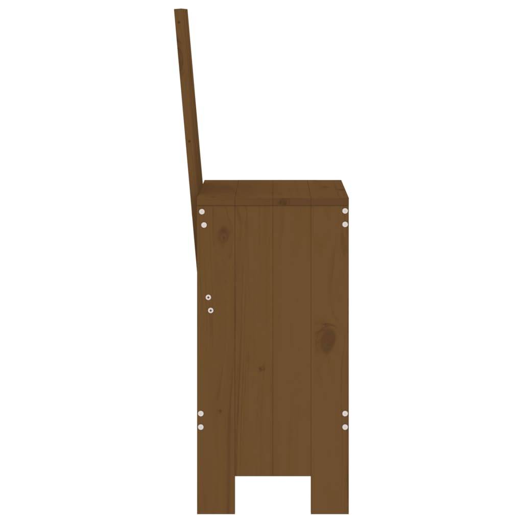Lot de 2 Tabourets marron miel 40x42x120 cm bois massif de pin Maison Chic - Image 5