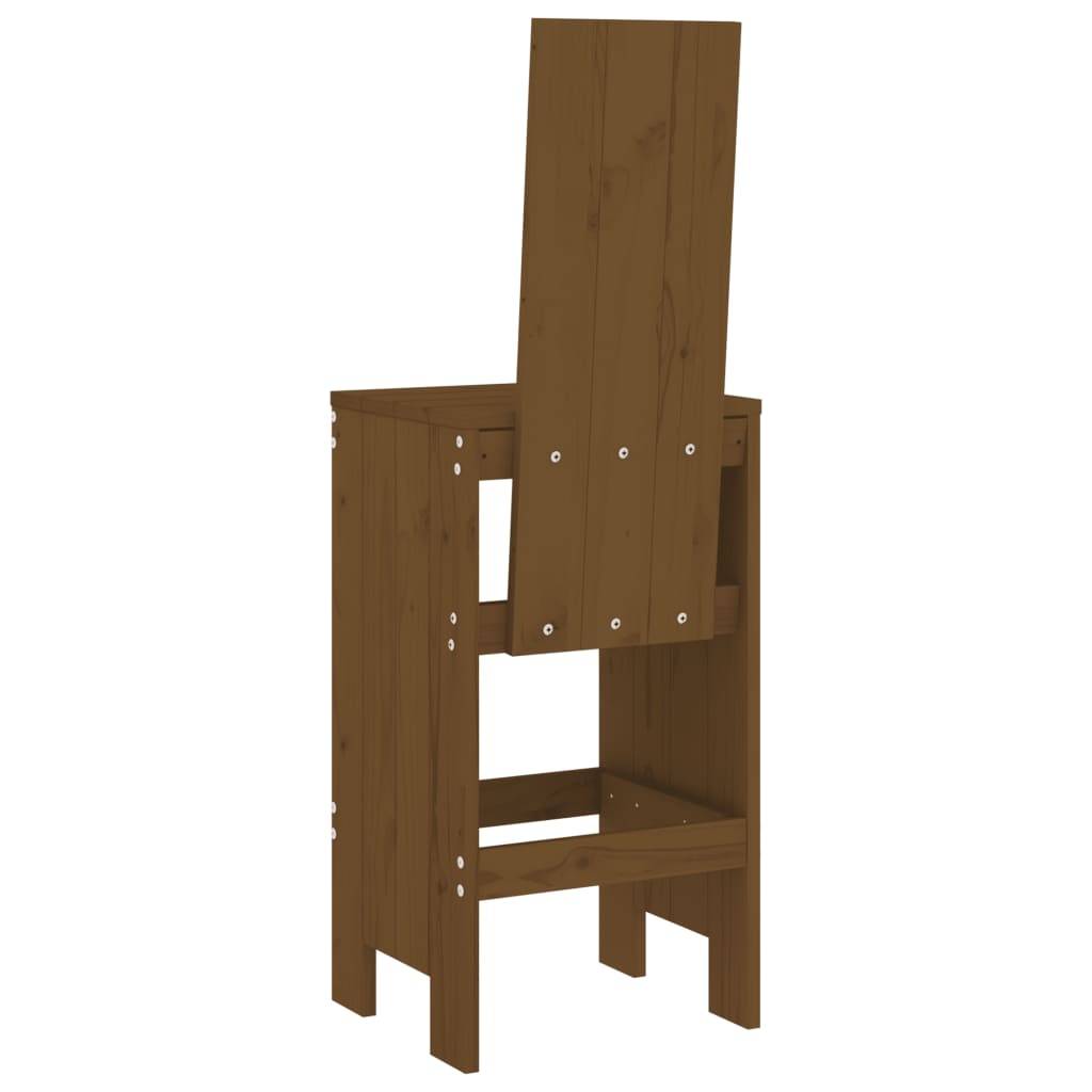 Lot de 2 Tabourets marron miel 40x42x120 cm bois massif de pin Maison Chic - Image 6