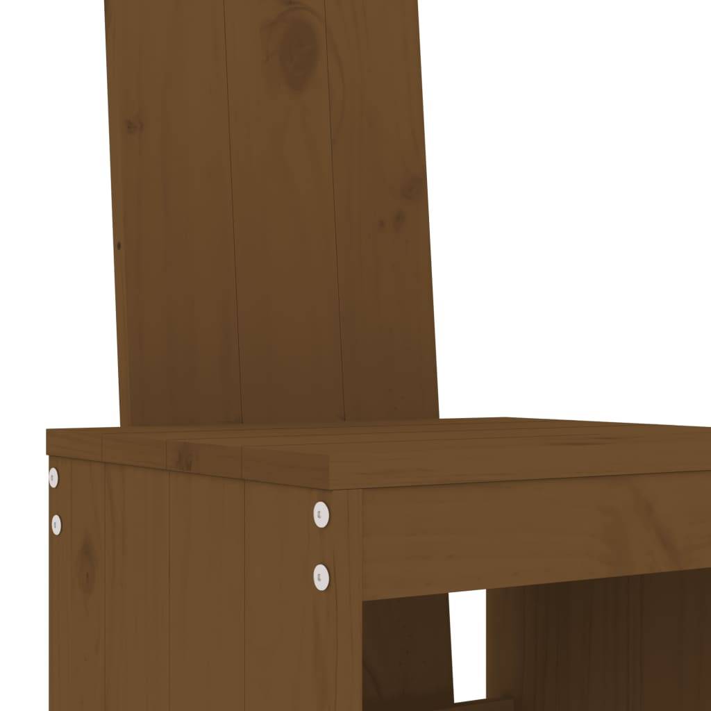 Lot de 2 Tabourets marron miel 40x42x120 cm bois massif de pin Maison Chic - Image 7