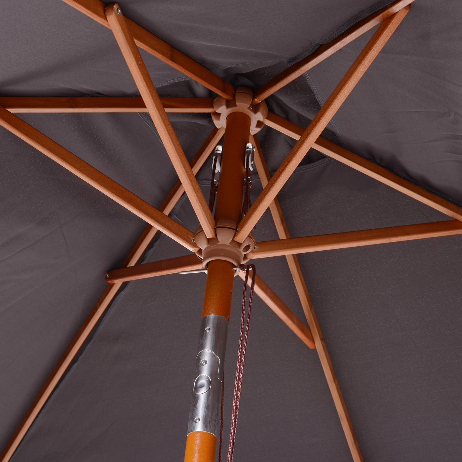 Outsunny - Parasol rectangulaire inclinable 2m x1.5m x2.3m bois polyester haute densité gris foncé - Outsunny - Image 4
