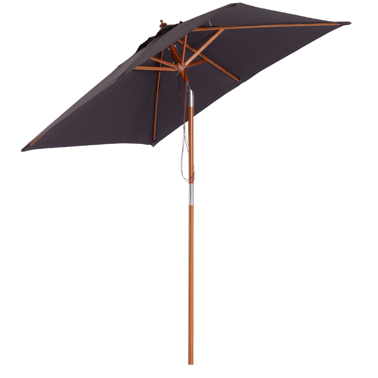 Outsunny - Parasol rectangulaire inclinable 2m x1.5m x2.3m bois polyester haute densité gris foncé - Outsunny - Image 1