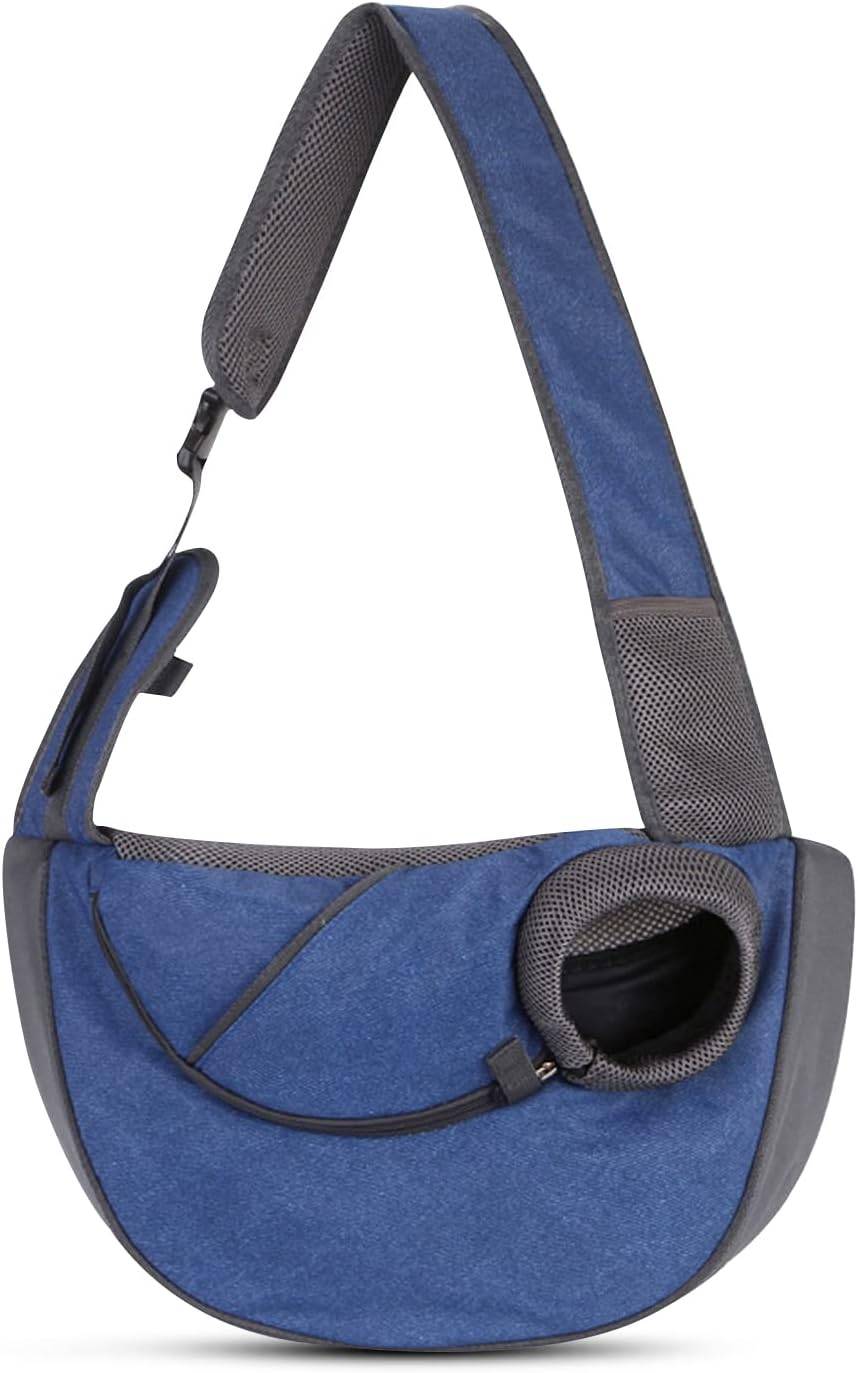 Sac bandoulière pour chien & chat - Mains libres réglable - Maille respirante & poche rangement - Sécurité optimale - Living123 - Image 1