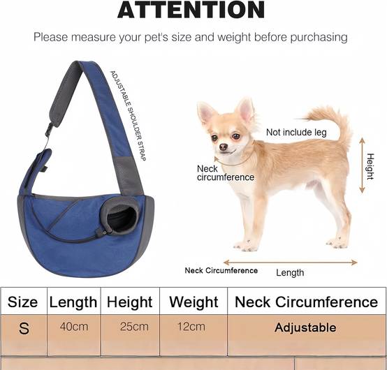 Sac bandoulière pour chien & chat - Mains libres réglable - Maille respirante & poche rangement - Sécurité optimale - Living123 - Image 4