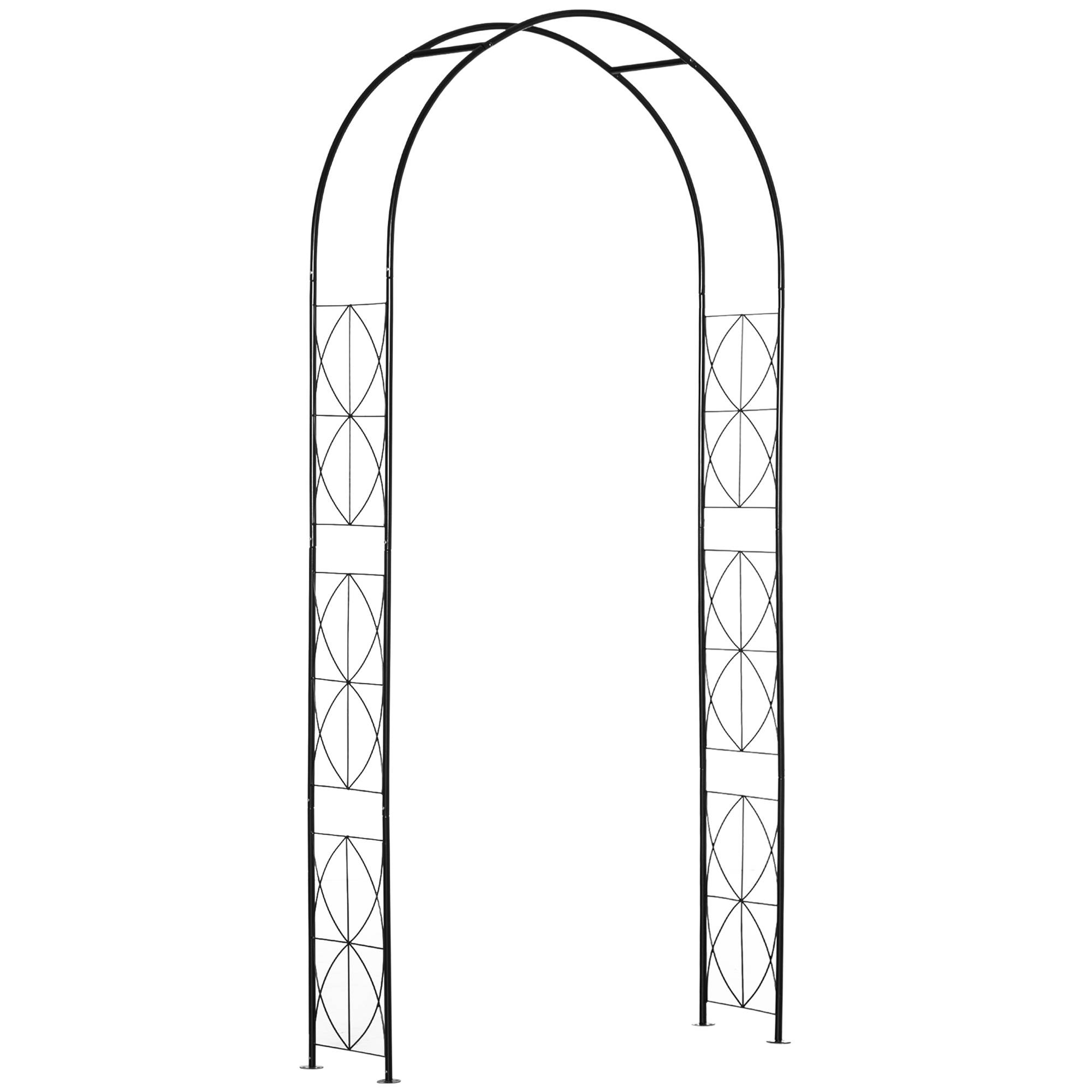 Arche Jardin Rosiers Métal Époxy Plantes Grimpantes Décoration Extérieure 114x230cm Noir - ComfortXL Outdoor Living - Image 1