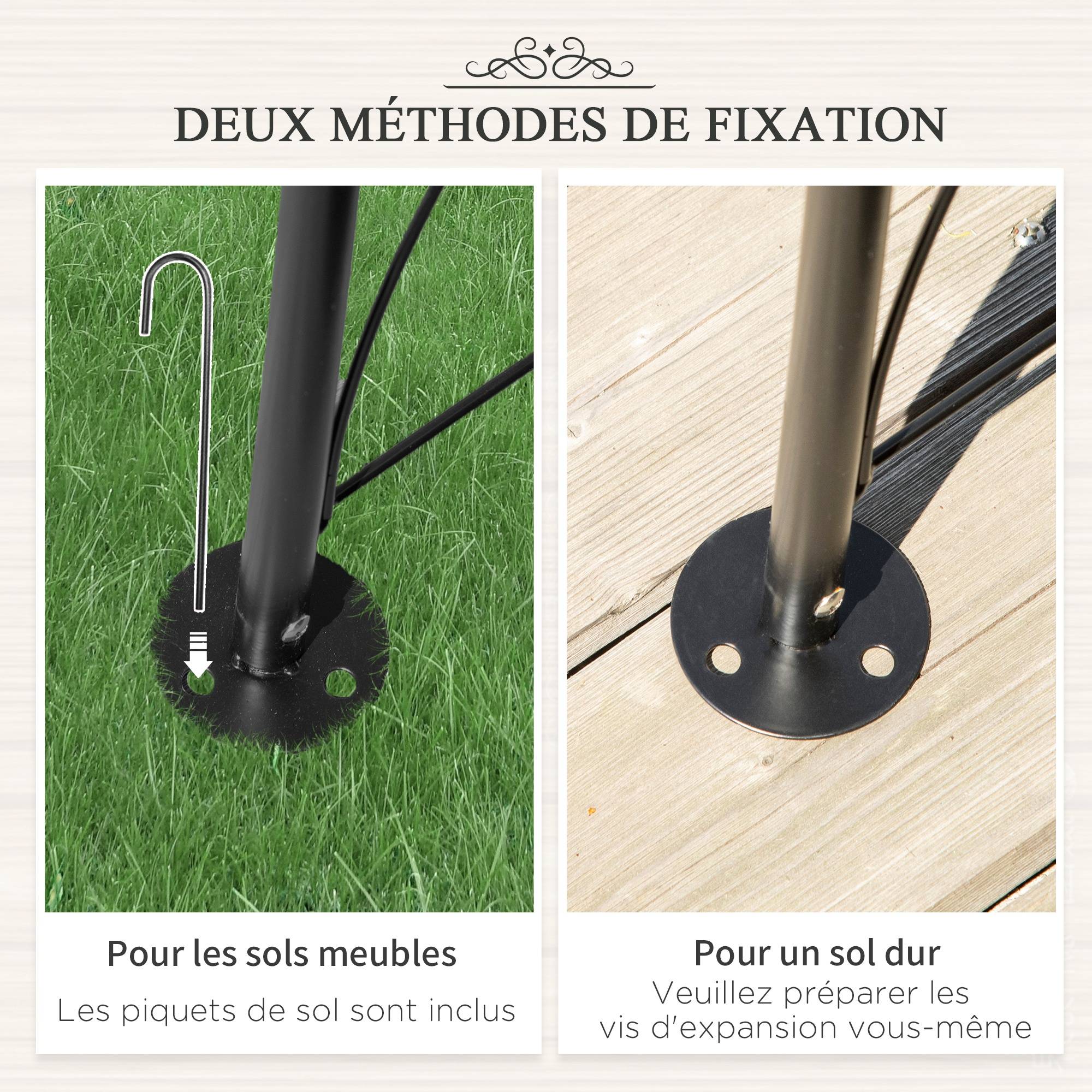 Arche Jardin Rosiers Métal Époxy Plantes Grimpantes Décoration Extérieure 114x230cm Noir - ComfortXL Outdoor Living - Image 7