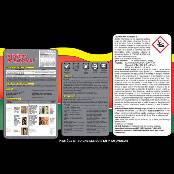 Xylophene - Traitement bois multi-usages incolore EVO+ 5 L, anti-insectes, anti-termites, anti-champignons mat - XYLOPHENE - Image 2