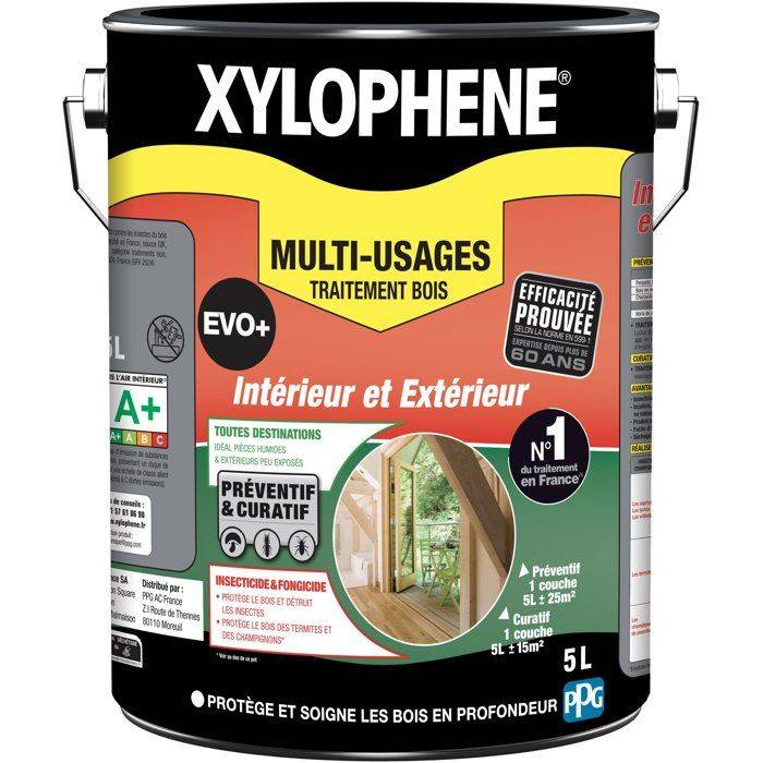 Xylophene - Traitement bois multi-usages incolore EVO+ 5 L, anti-insectes, anti-termites, anti-champignons mat - XYLOPHENE - Image 1