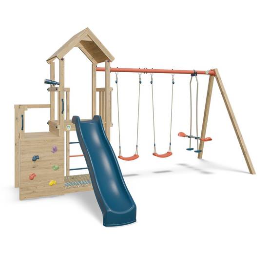 Aire de jeux Xchange Clever bois avec poutre métal 3 agrès - Image 1