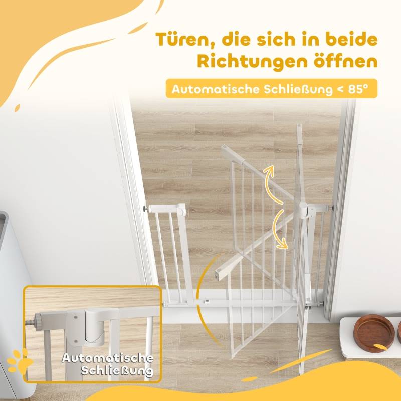 Barrière de sécurité acier carbone bébés et chiens sans perçage 82-89x76cm blanc - ComfortXL Outdoor Living - Image 5