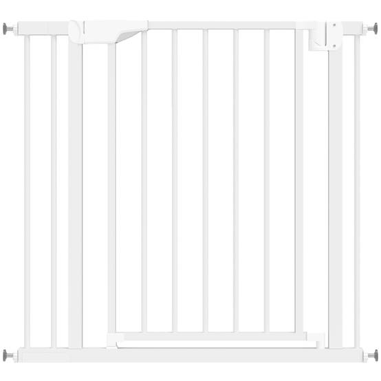 Barrière de sécurité acier carbone bébés et chiens sans perçage 82-89x76cm blanc - ComfortXL Outdoor Living - Image 2