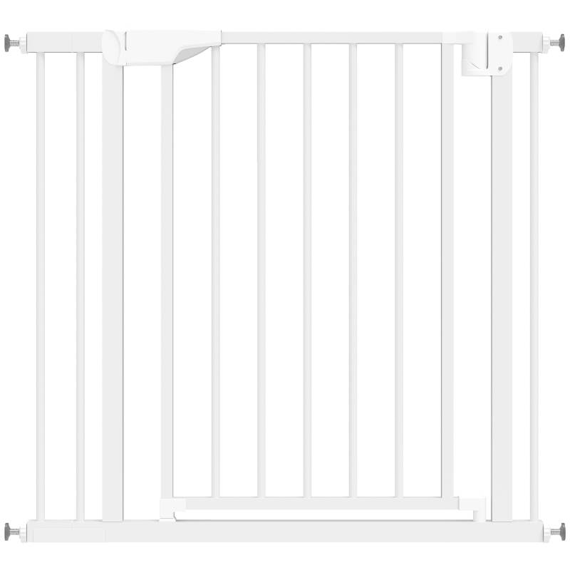 Barrière de sécurité acier carbone bébés et chiens sans perçage 82-89x76cm blanc - ComfortXL Outdoor Living - Image 2