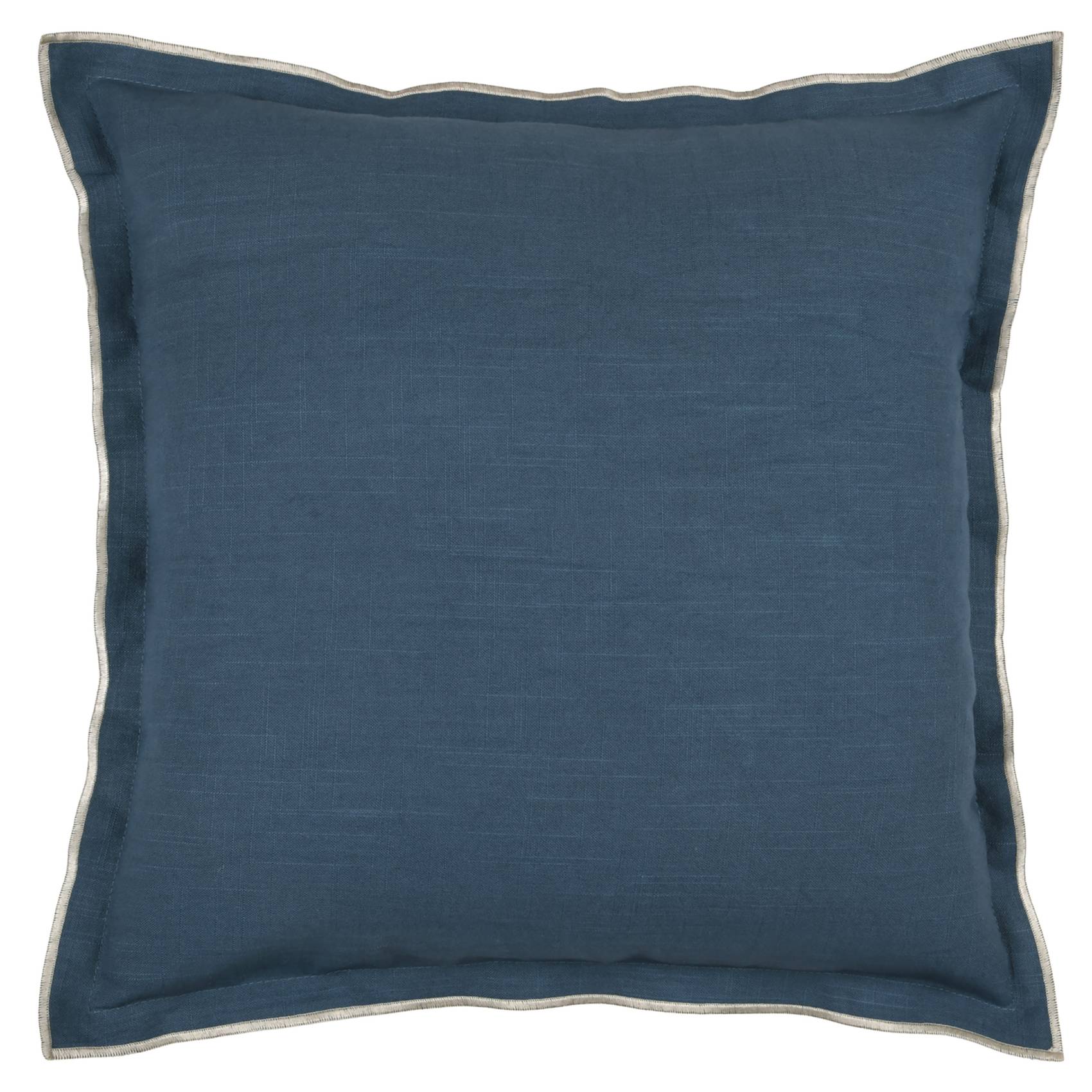 Lovely Casa - Coussin coton volant plat feston noir - LOVELY CASA - Coton - Bleu - Image 1